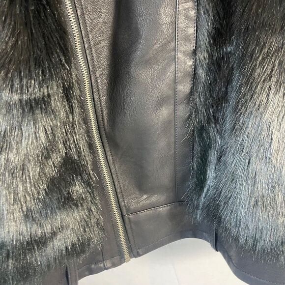 RACHEL Rachel Roy Milana Faux Leather/Faux Fur Plus Sz Moto Jacket Sz 2X - Picture 8 of 14